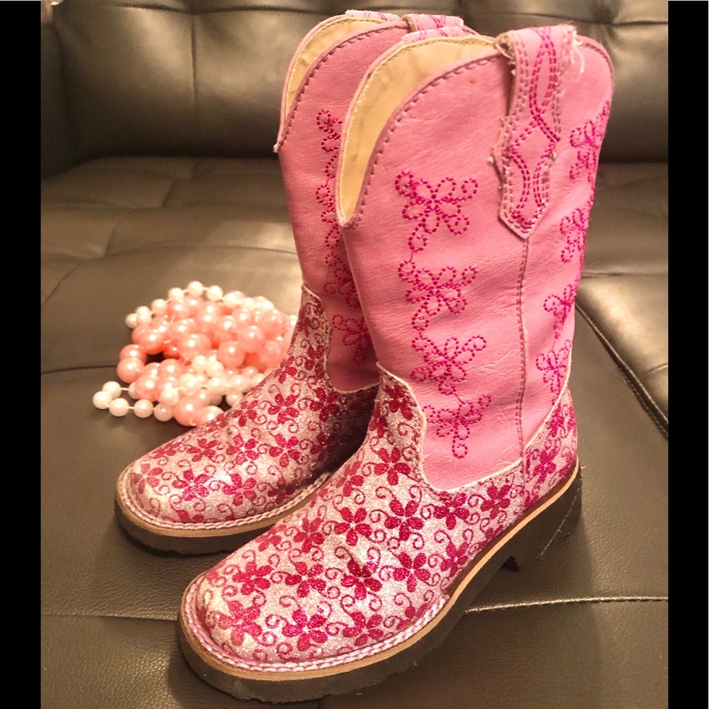 Kids - Girl Pink Leather Western Boots